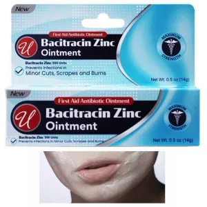 1 Bacitracin Zinc Ointment Cream Antibiotic Skin Rash Itchiness Relief First Aid