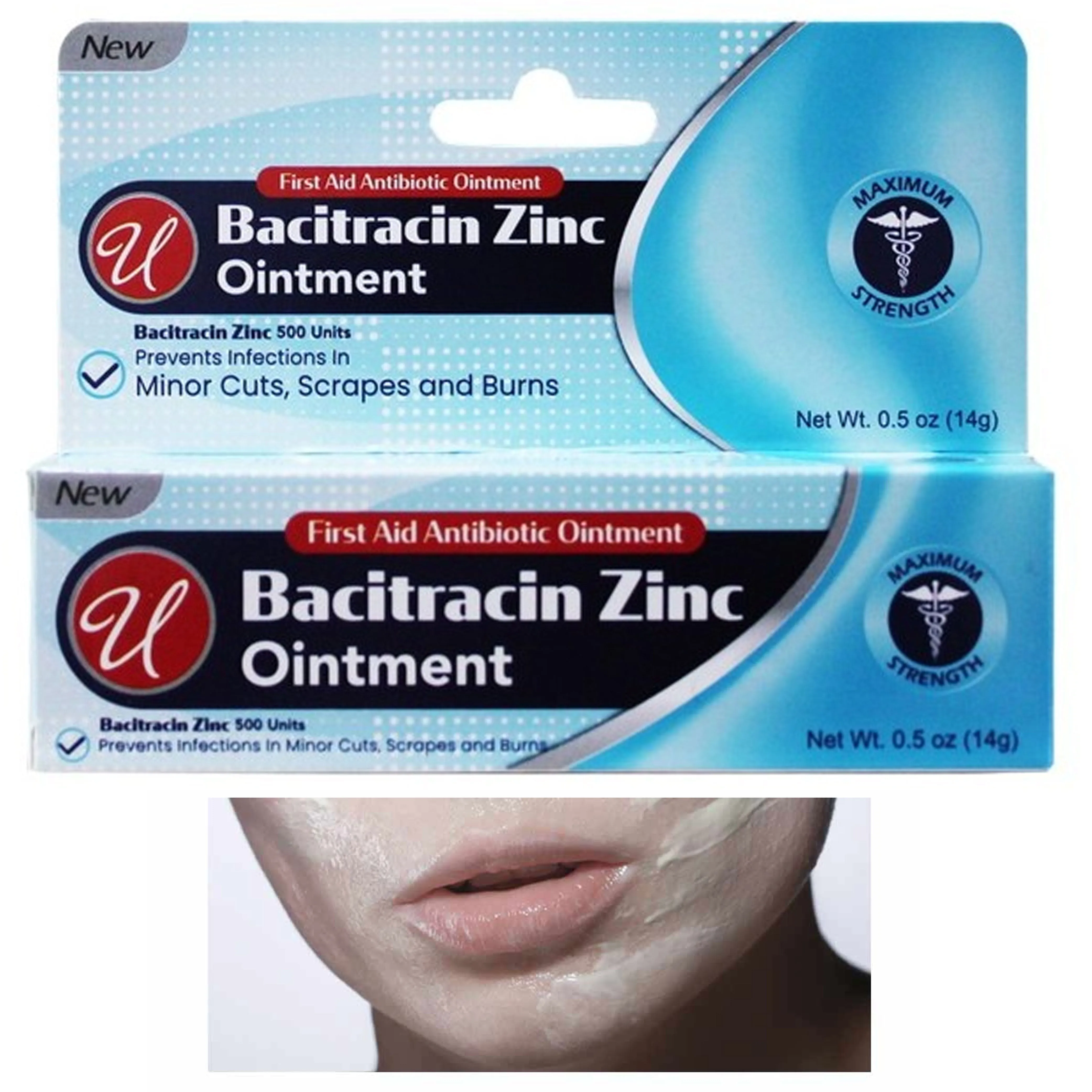 1 Bacitracin Zinc Ointment Cream Antibiotic Skin Rash Itchiness Relief First Aid