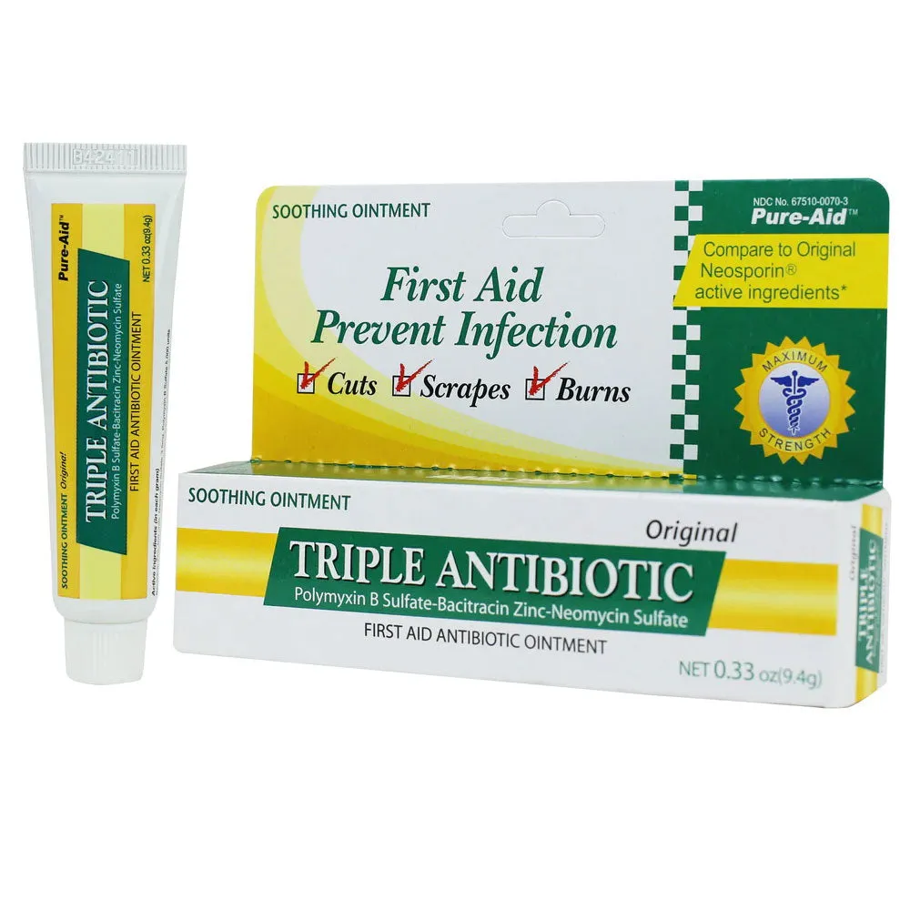 2 Pc Triple Antibiotic Ointment First Aid 0.33oz Bacitracin Neomycin Polymyxin