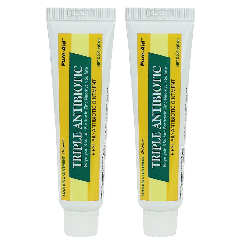 2 Pc Triple Antibiotic Ointment First Aid 0.33oz Bacitracin Neomycin Polymyxin