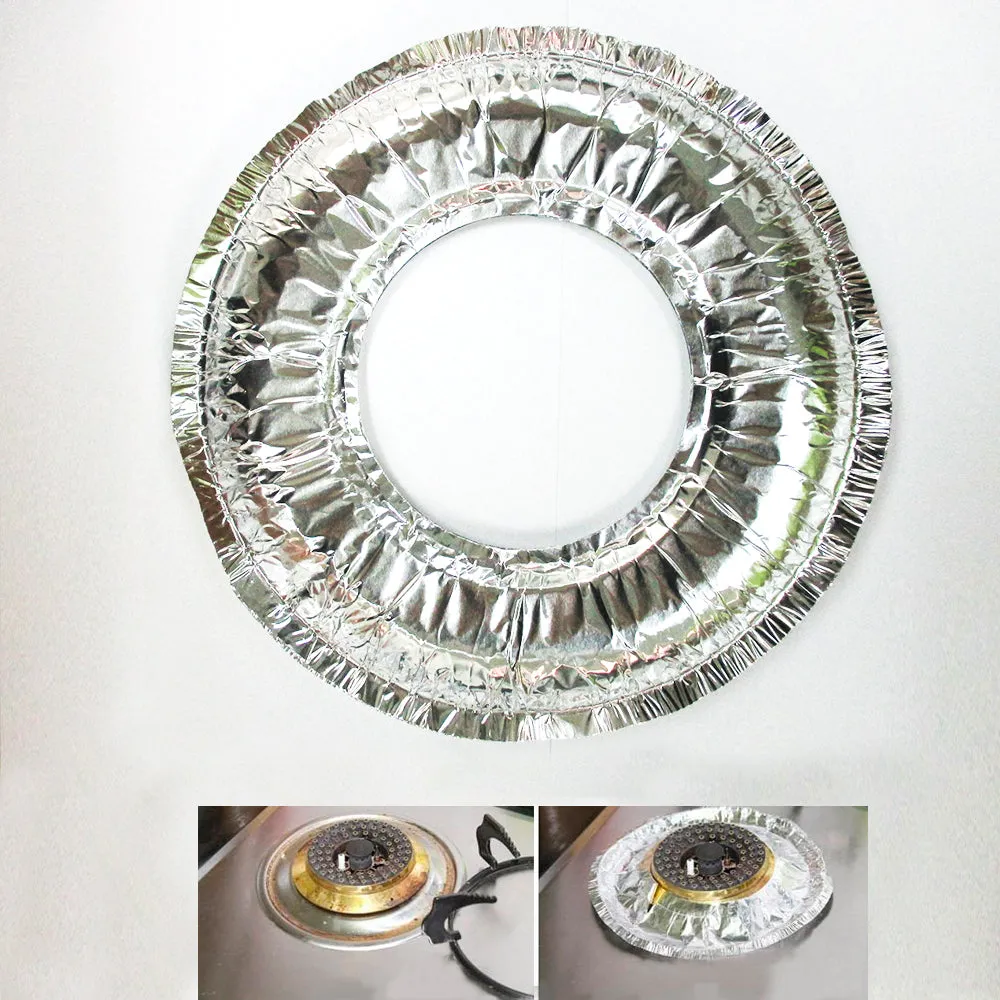 24 Aluminum Foil Round Gas Burner Bib Liners Covers Disposable Wholesale 9" New