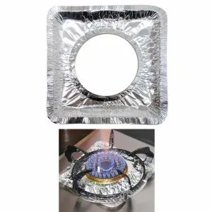 24 Pc Aluminum Foil Square Gas Burner Disposable Stove Bib Liners Covers Cooking