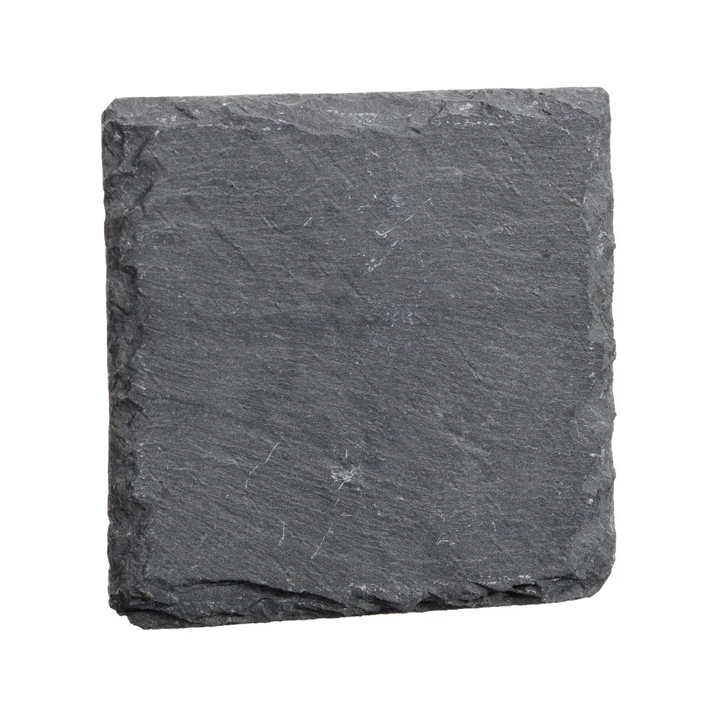 8 Set Unique Slate Drink Coasters Beverage Holder Cup Home Bar Table Decor Black