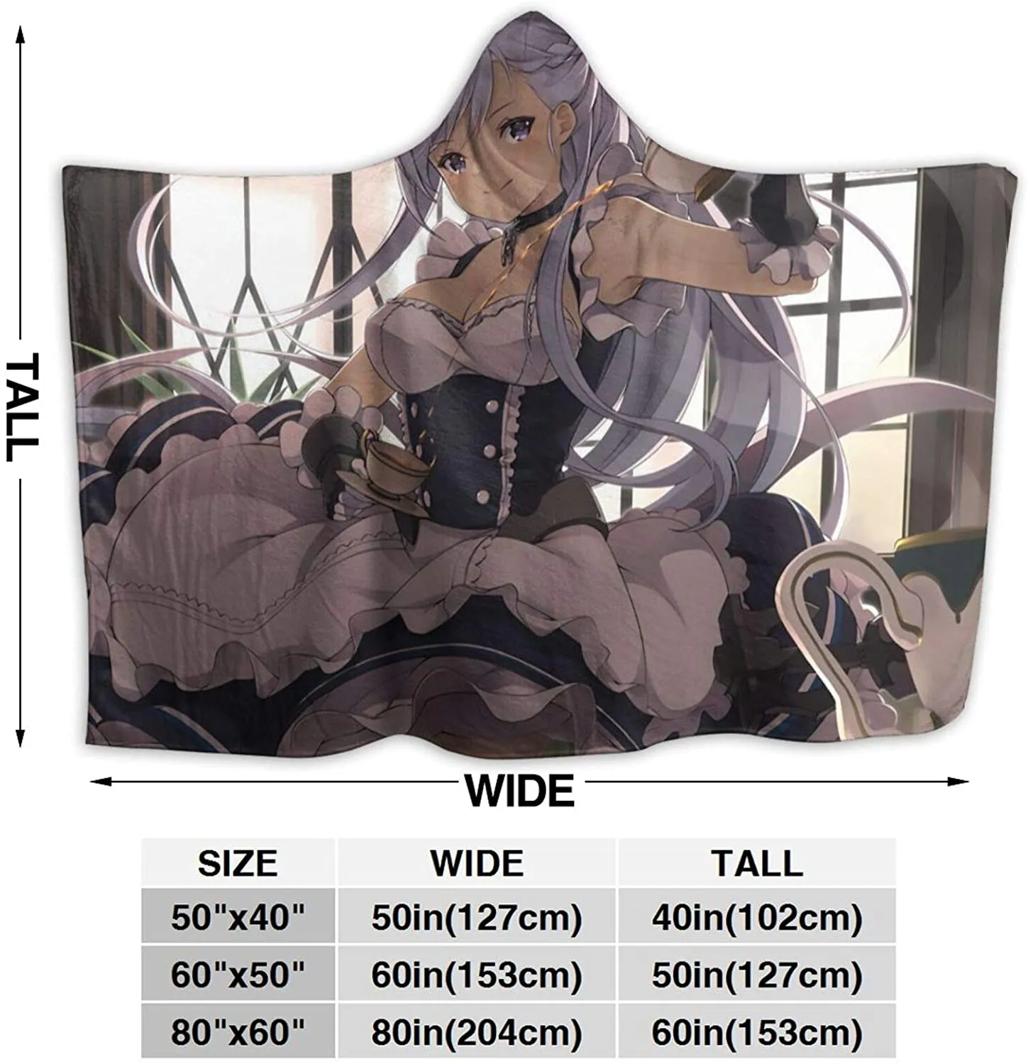 Anime Azur Lane Flannel Hooded Blanket - Throw Blanket