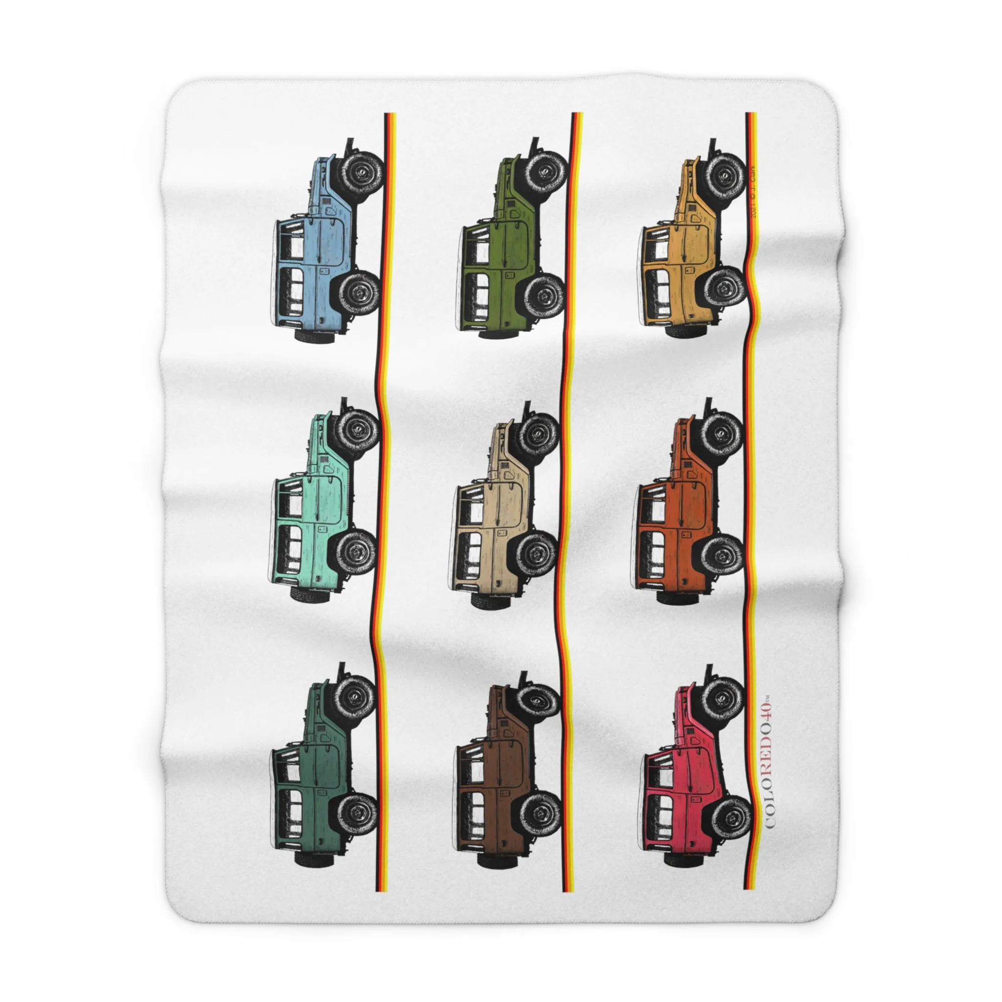 FJ40 Land Cruiser Camping Blanket Couch Sofa Throw - Reefmonkey Artist Jesse Clark