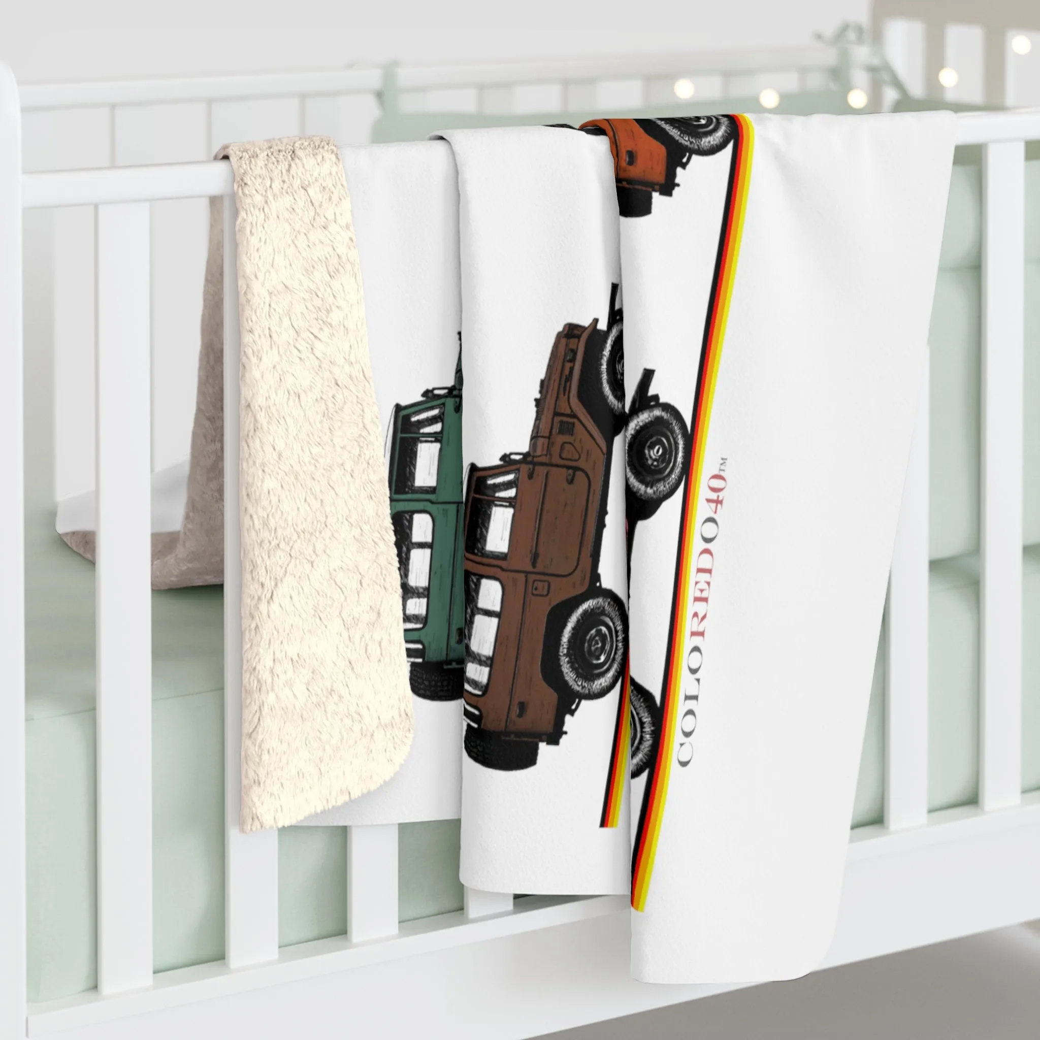 FJ40 Land Cruiser Camping Blanket Couch Sofa Throw - Reefmonkey Artist Jesse Clark