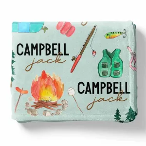 Happy Camper Personalized Kids Blanket