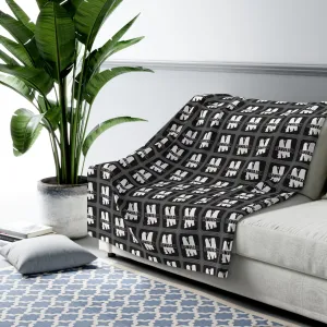 IH8Mud Black White Sherpa Fleece Camping Bedroom Blanket