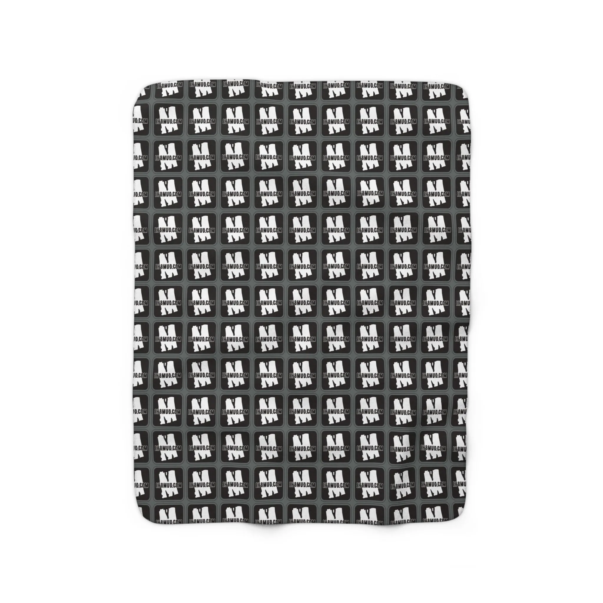 IH8Mud Black White Sherpa Fleece Camping Bedroom Blanket