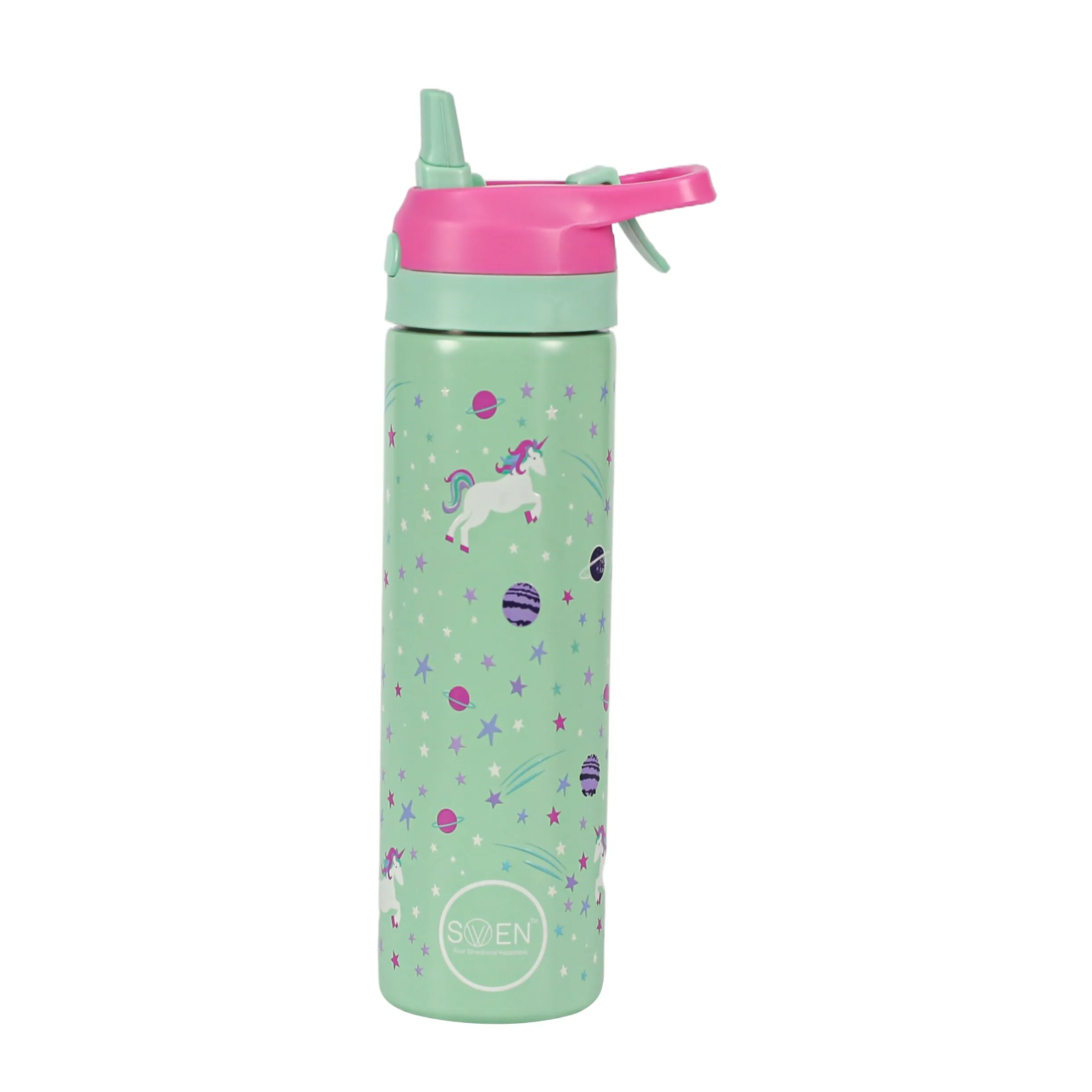 Insulated Stainless Steel Unicorn Theme Mist Bottle, Sea Green Color - 540ml