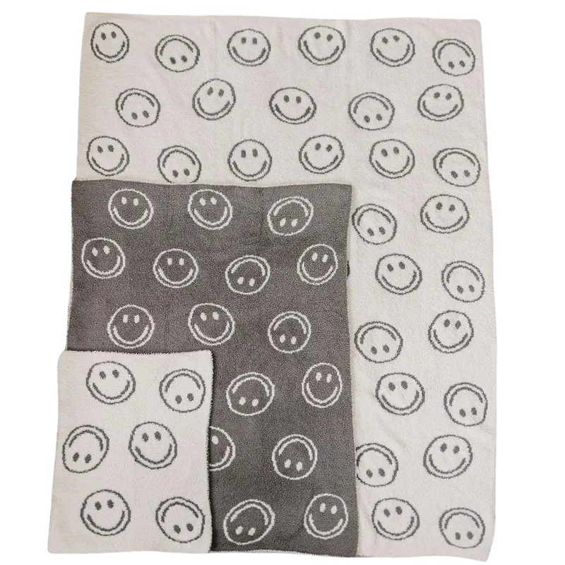 Mebie Baby - Plush Children's Smile Blanket in Taupe - (3 Sizes Available)