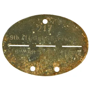 Original German WWII SS Identity Disc Dog Tag - 14th Waffen Grenadier 1st SS Galician Division - No. 217
