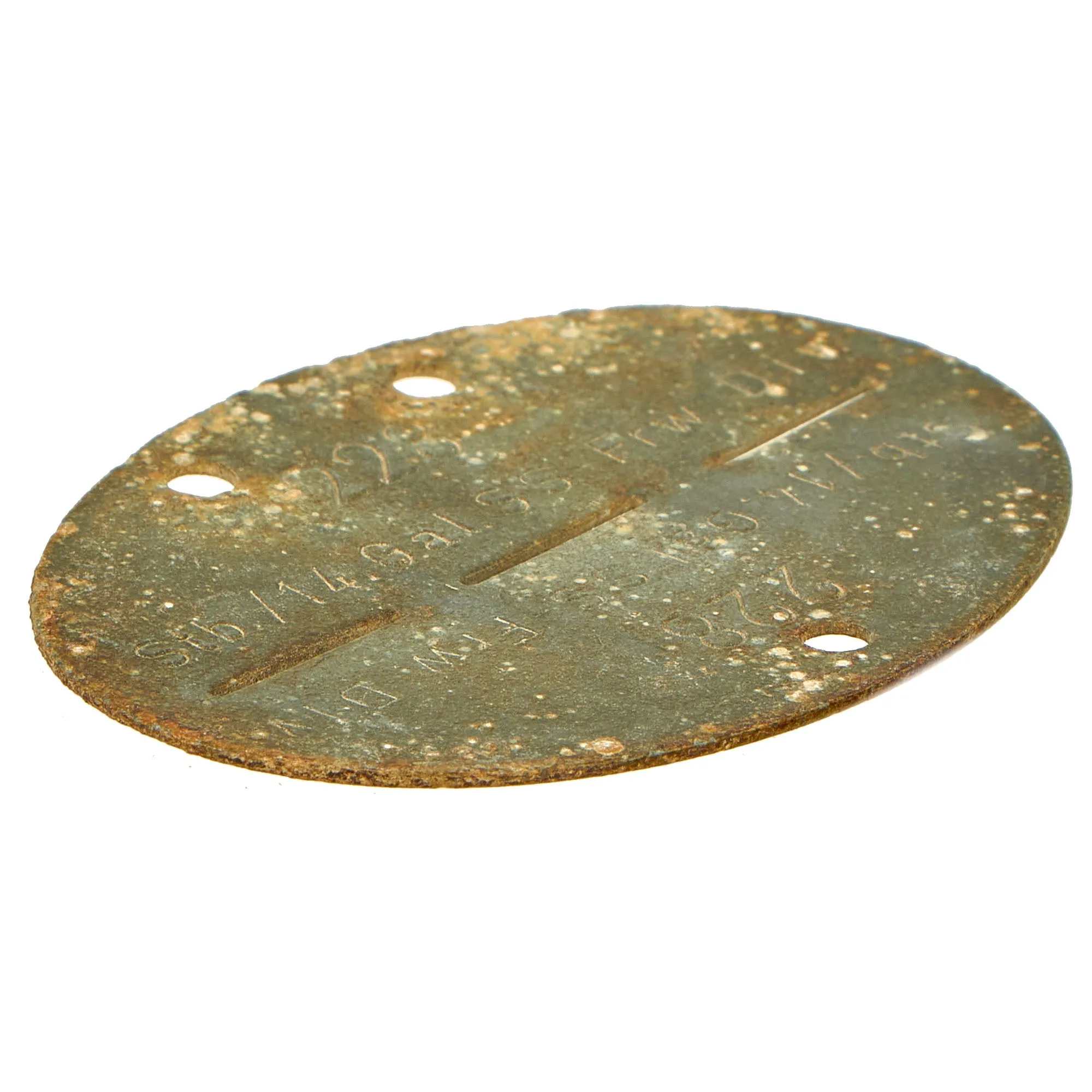 Original German WWII SS Identity Disc Dog Tag - 14th Waffen Grenadier 1st SS Galician Division - No. 228