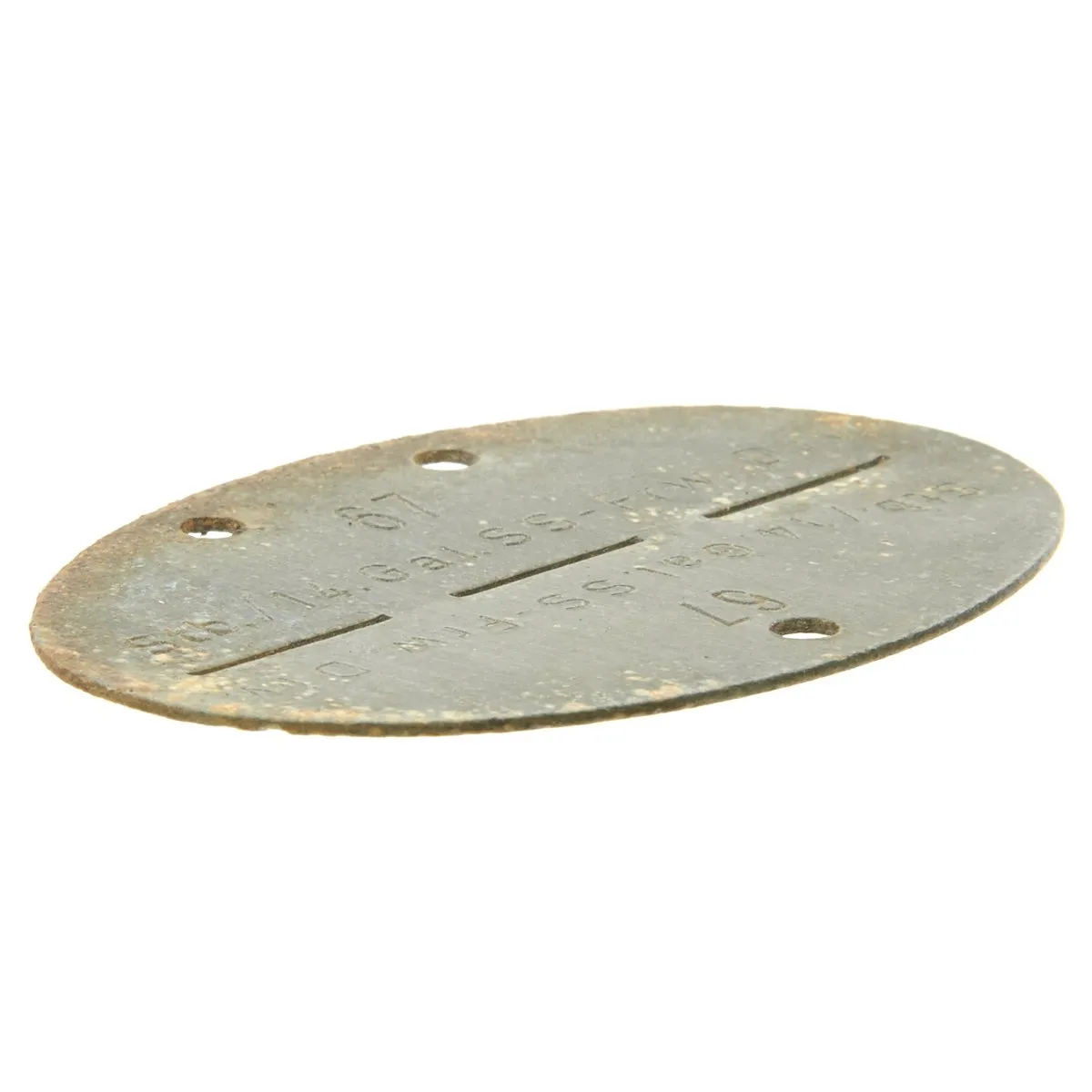 Original German WWII SS Identity Disc Dog Tag - 14th Waffen Grenadier 1st SS Galician Division - No. 67