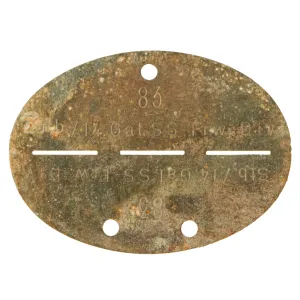 Original German WWII SS Identity Disc Dog Tag - 14th Waffen Grenadier 1st SS Galician Division - No. 83