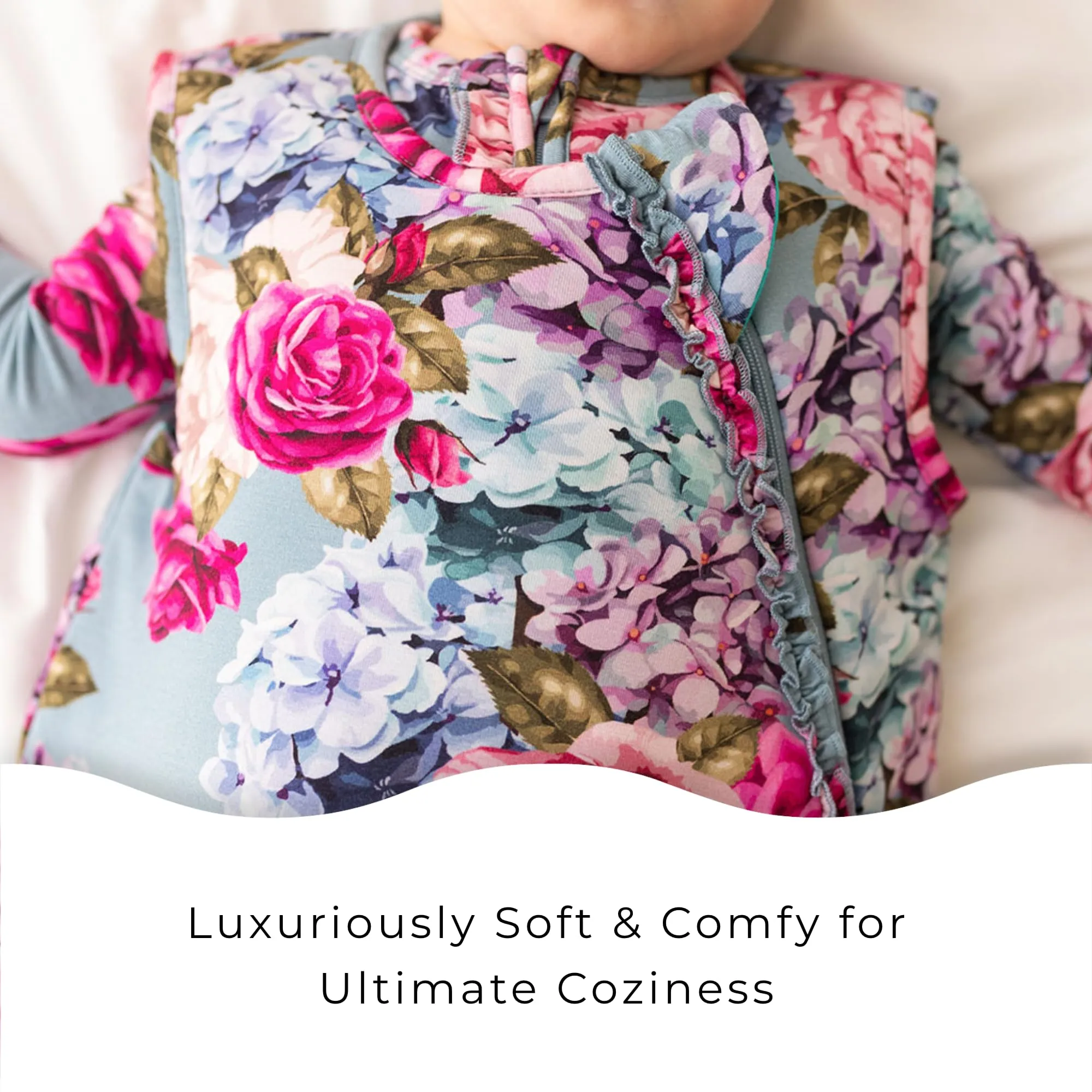 Posh Peanut Sleep Sack for Babies and Toddlers - 0.5 Tog Soft Viscose from Bamboo Baby Sleeping Bag, Wearable Blanket (Lacey, 6-18 Months)