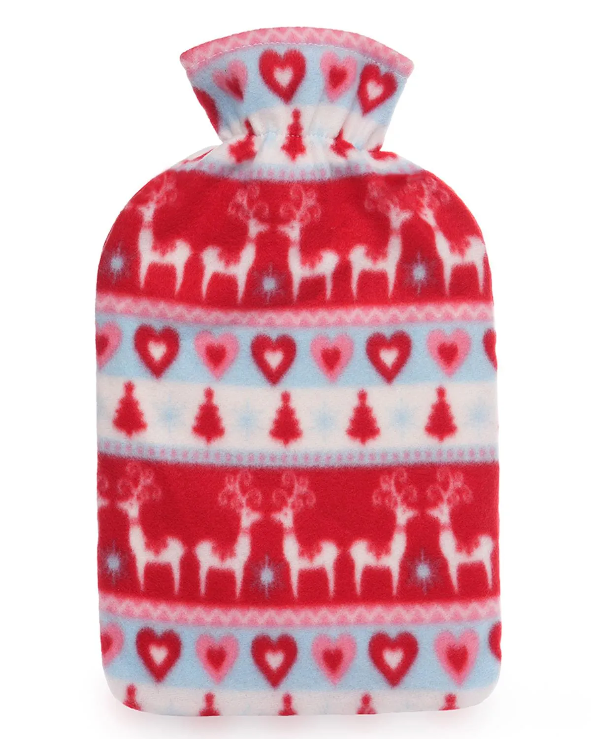 Red Fairisle Print Hot Water Bottle