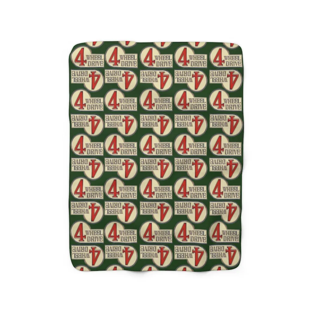 Toyota Land Cruiser FJ40 4 Wheel Drive Fleece Blanket Dark Green
