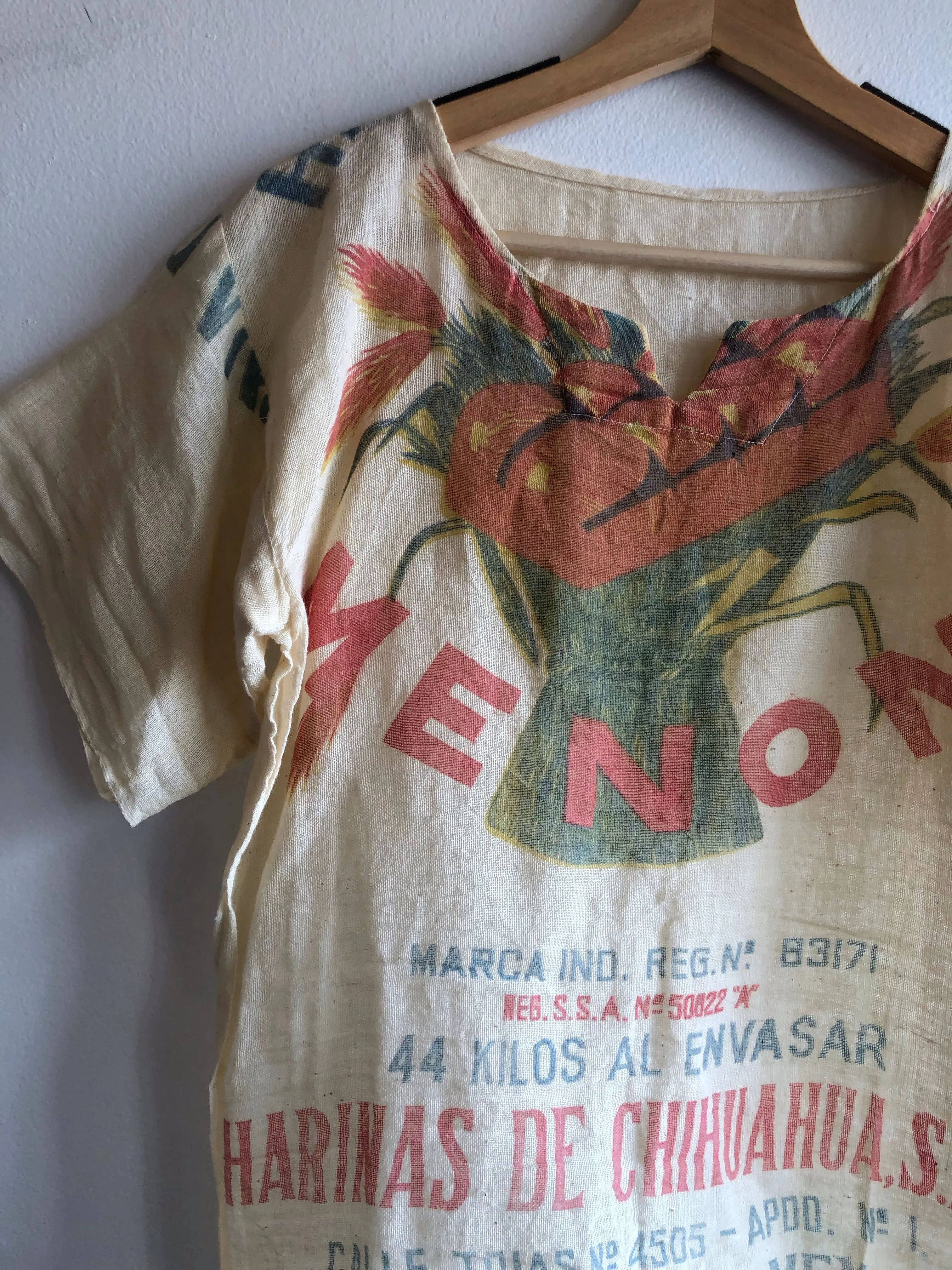 Vintage 1960s Feed Sack Shirt