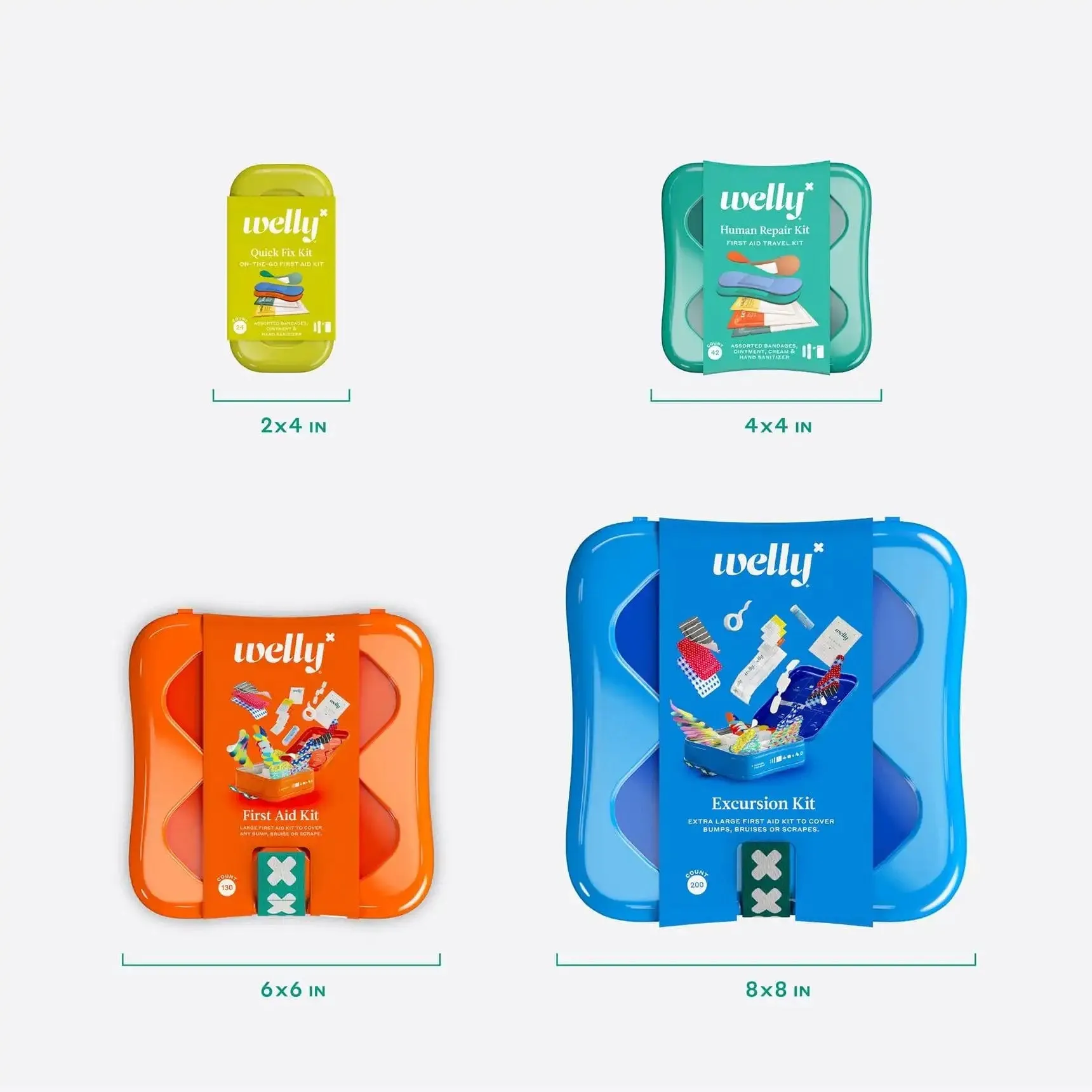 Welly Quick Fix Kit On-The-Go First Aid Kit Assorted Bandages, 24 Count